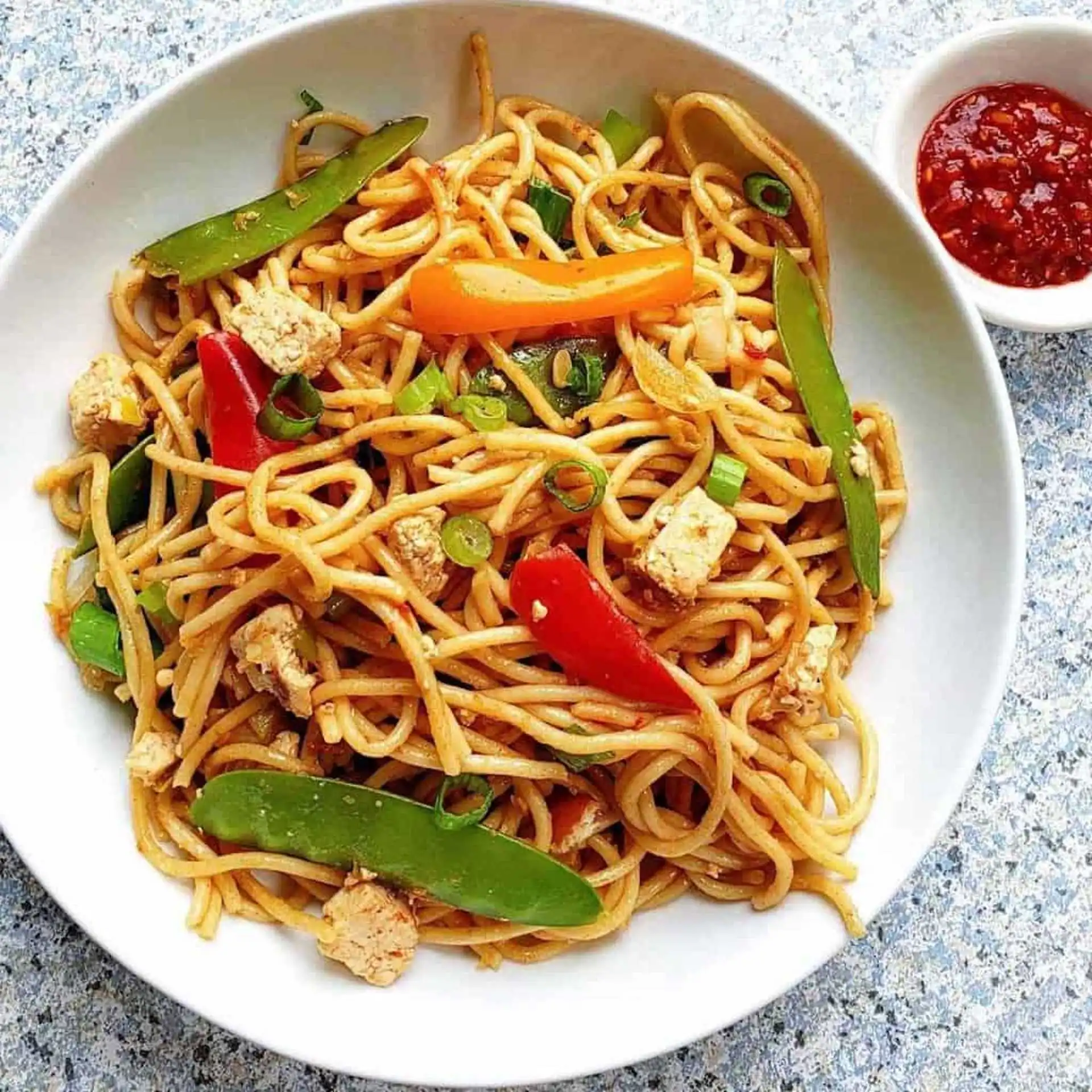 Delicious Chili Garlic Noodles at Delhi Guyz in Saskatoon, SK